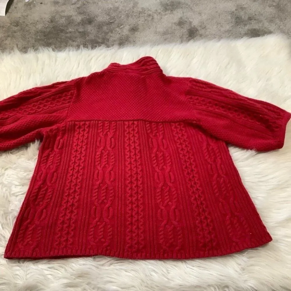 Style & Co Red Sweater Top Button Cotton Knit Size XL - Image 8