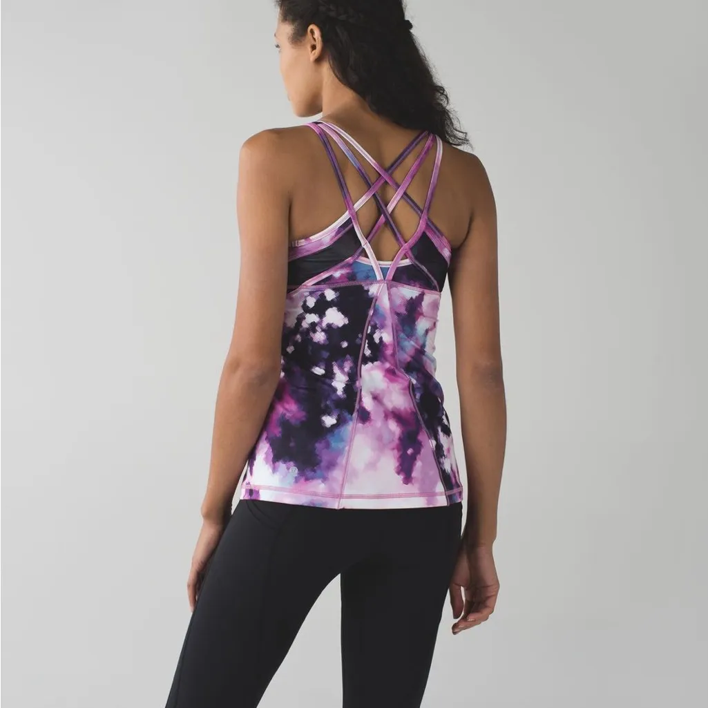 Lululemon Athletica Strap It Like It's Hot Tank Blooming Pixie Multi Black sz 10 - Image 2