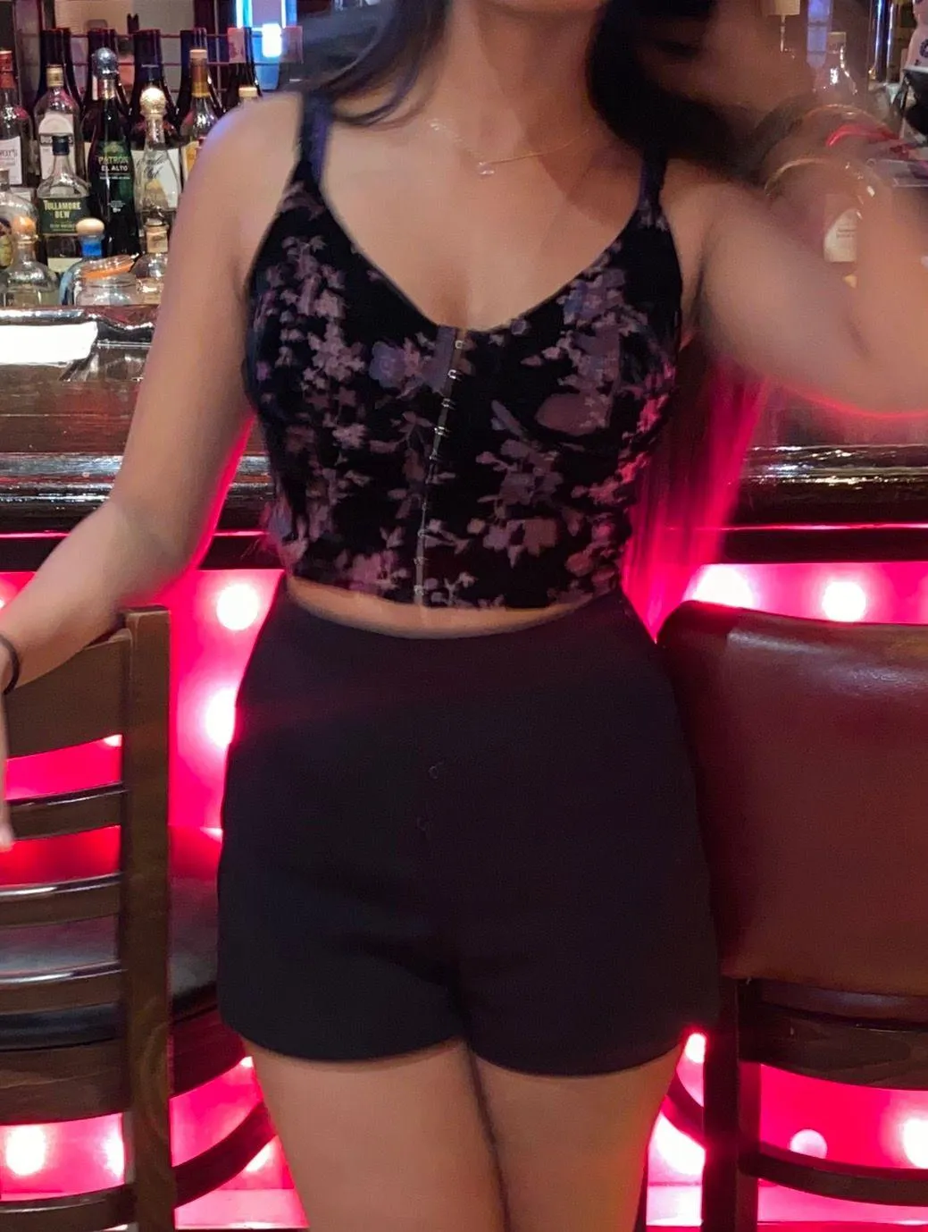 Velvet Front Hook Bustier Crop Top - Image 2