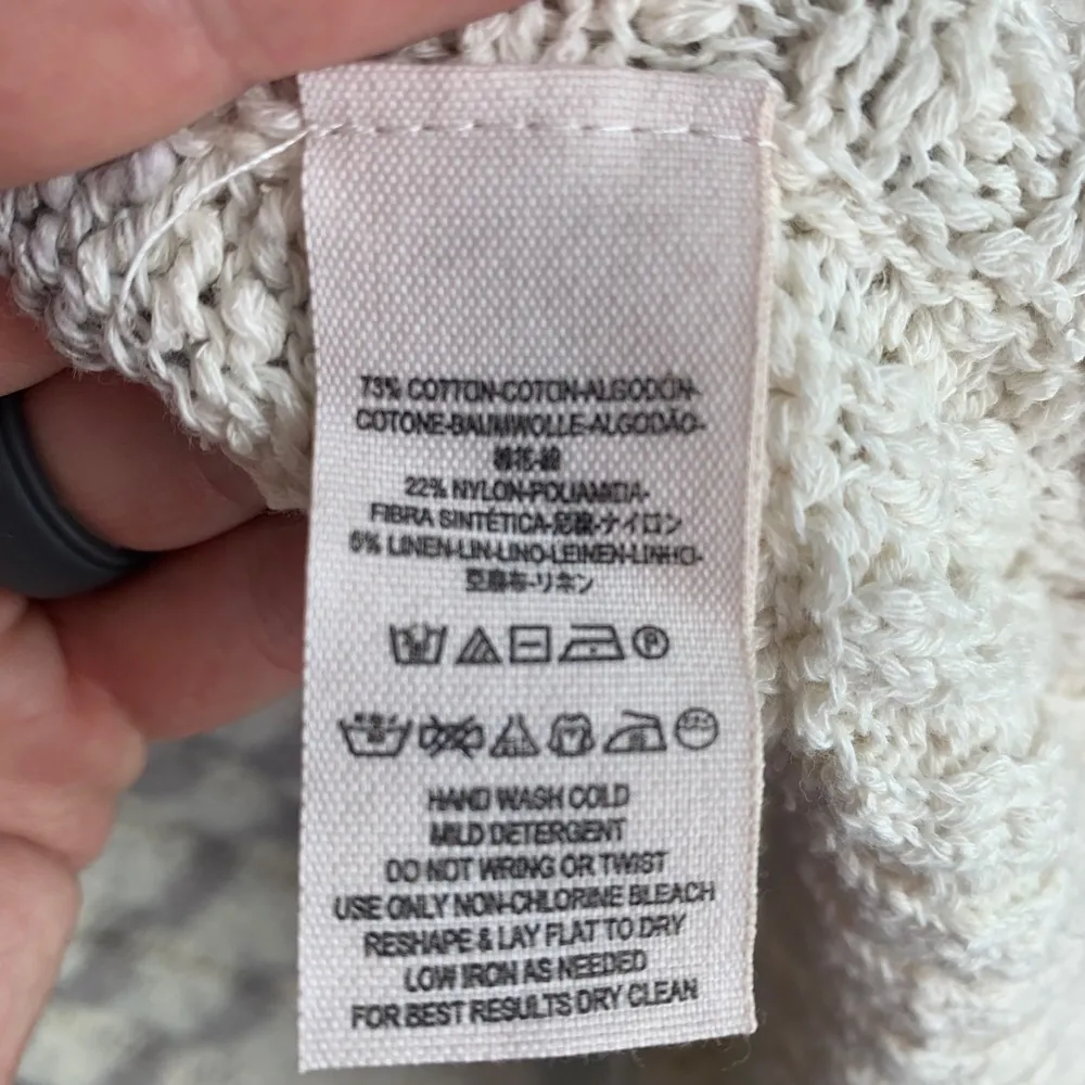 Free People Gray & Cream Striped High Low Knit Short Sleeve Shirt - Image 6