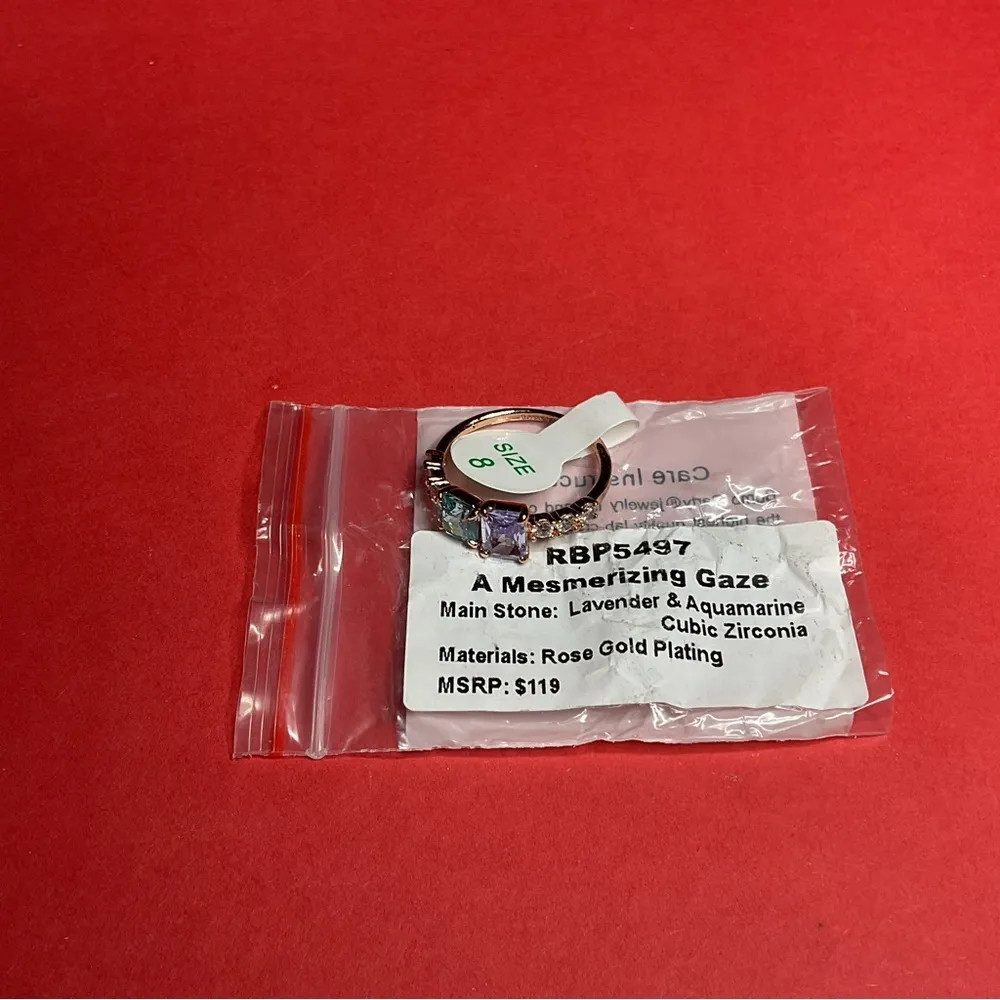 Bomb Party RBP5497 “A Mesmerizing Gaze” Cubic Zirconia on RoseGold Sz 8 Ring NWT Gold - Image 4