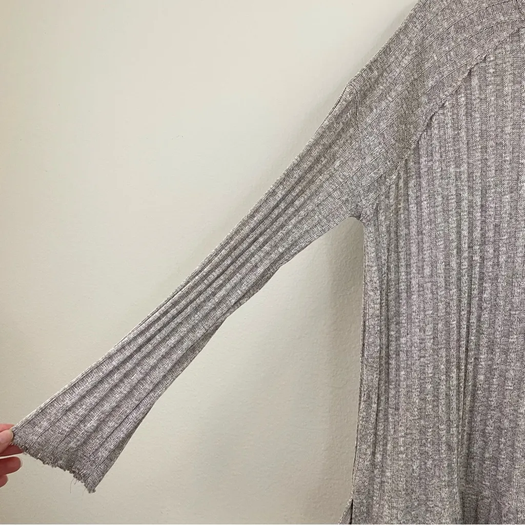 Free People Clarissa Ribbed‎ Knit Funnel Neck Lightweight Tunic Sweater Size L - Image 3