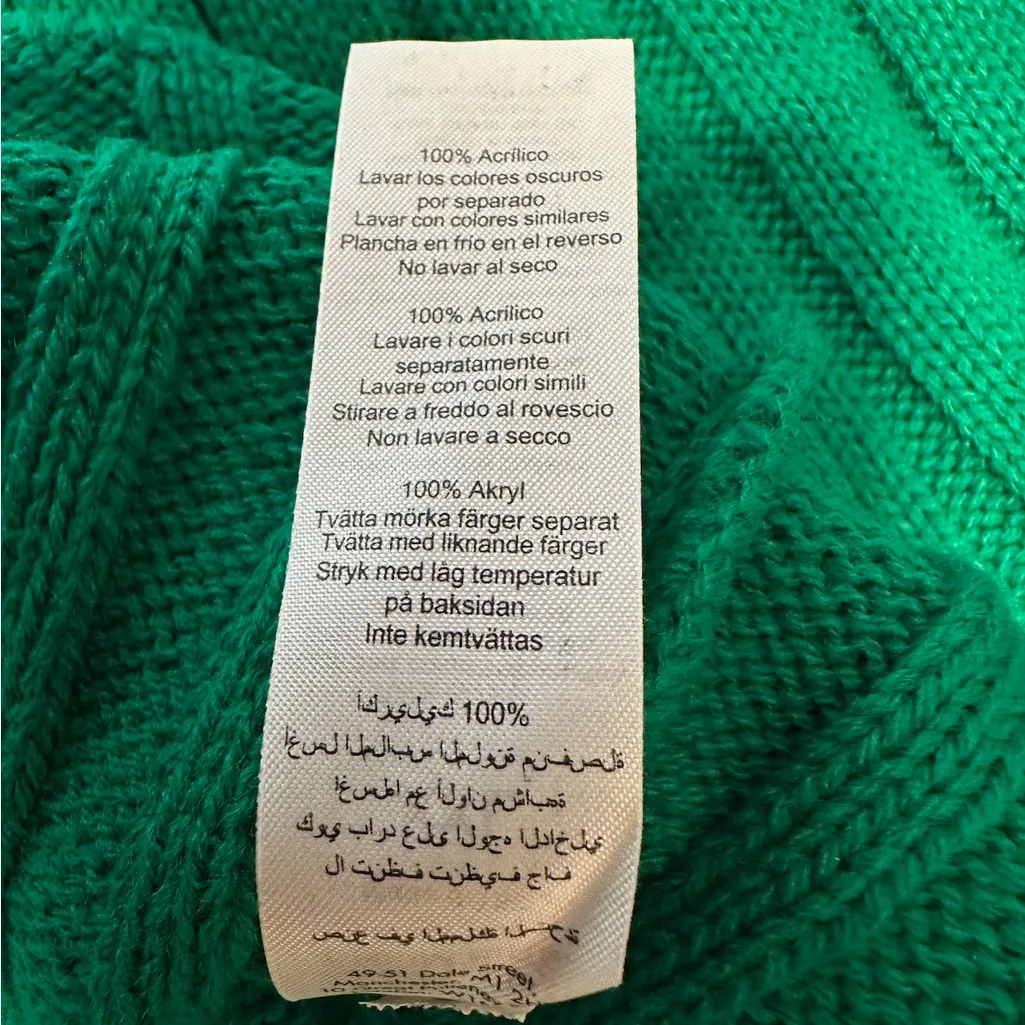 PrettyLittleThing Plus Bright Green Chunky Knit Long Sleeve Dip Hem Crop Top XXL - Image 9