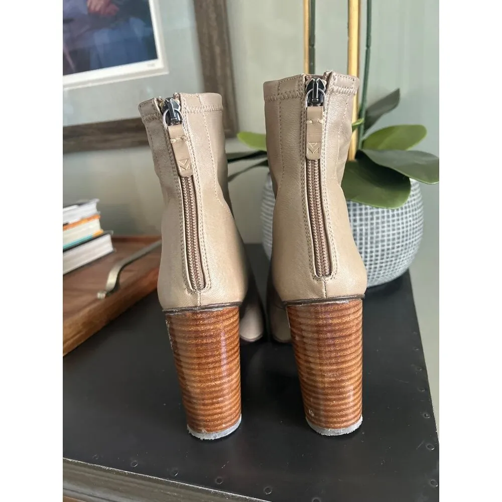 Mercedes Castillo Stretch Nappa Dessa Round Toe Boots Tan Brown Womens Size 38 - Image 6