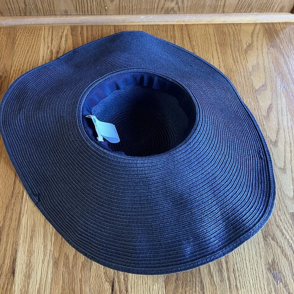 Boden Sun Hat Wide Brim Navy Vacation Beach Nautical Floppy Paper 21.5 Small/Med - Image 6