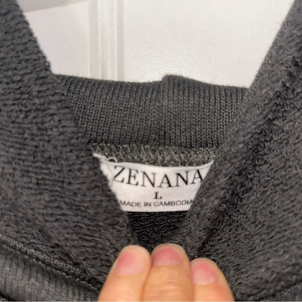 Zenana Outfitters Dark Gray Hoodie Women’s Large - Image 5