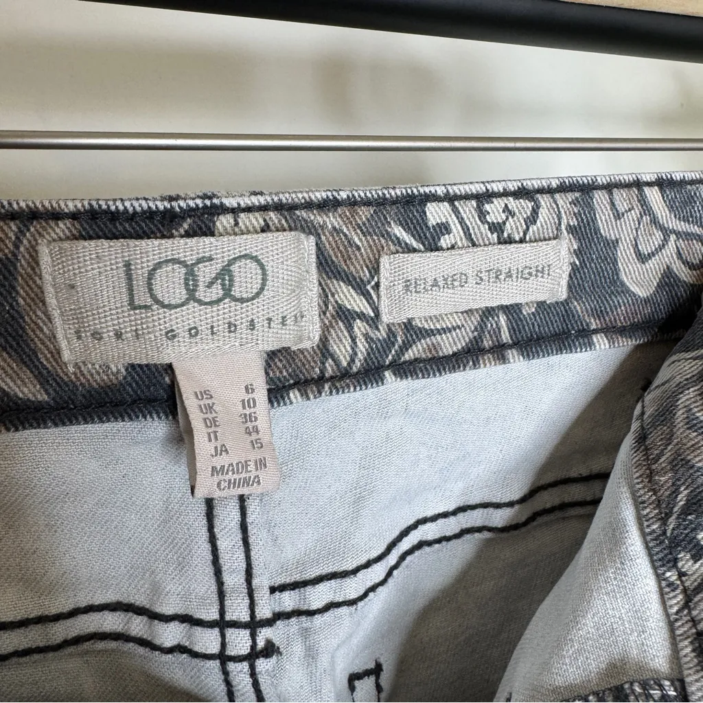 LOGO by Lori Goldstein Boho Paisley Print Relaxed Straight Leg Pants size 6 - Image 9