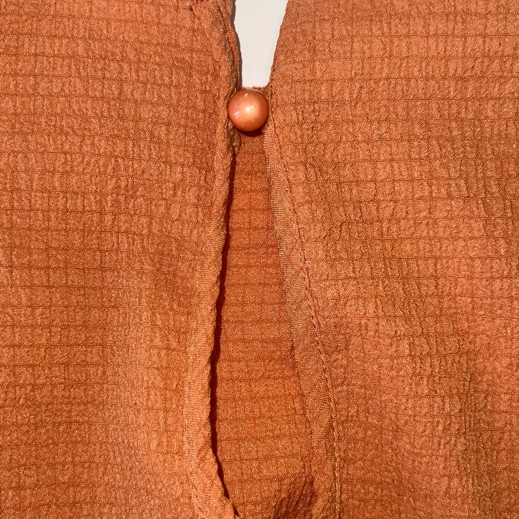 Chic Coral Women's Blouse Orange Size L - Image 4