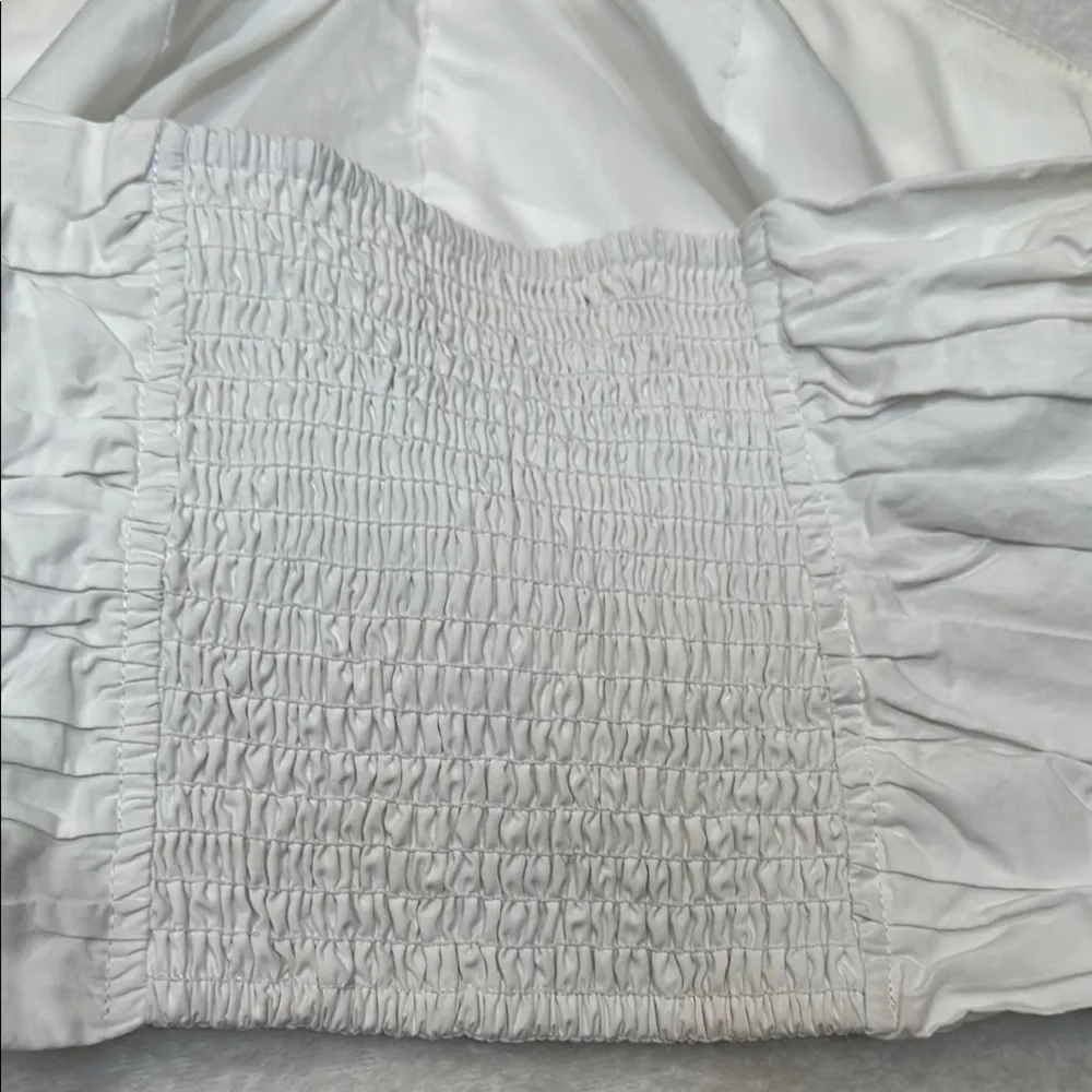 Pants Store White Ruched Tie Front Crop Top - Image 7