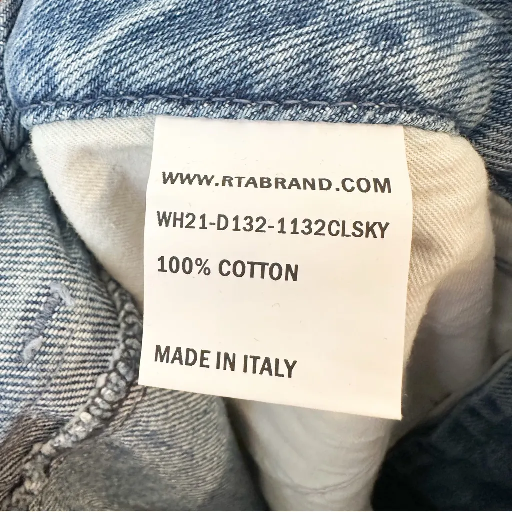 NWT RtA Road to Awe Rowan High Rise Relaxed Fit Straight Leg Jeans sz 27 Blue - Image 10