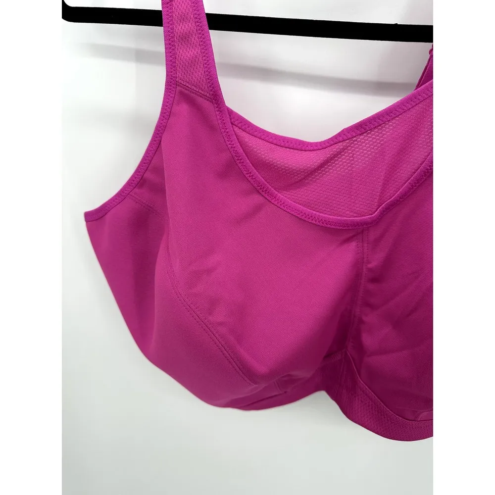 Glamorise Sport Full Figure No Bounce Pink Sports Bra Women's Size 50F - Image 5