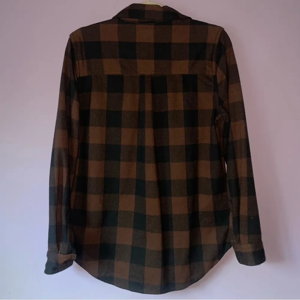 Casa Cabana Size M Brown Black Plaid Flannel Shirt Shacket Size M - Image 6