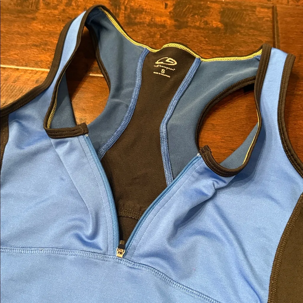 Champion Blue Half Zip Athletic Racerback Tank Top - Image 3