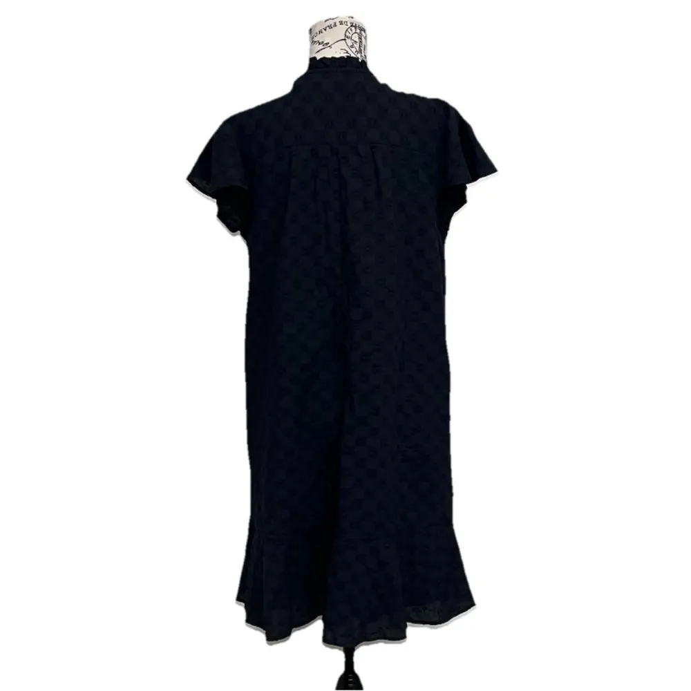 LOFT Black Lace-Up Swing Mini Dress Women’s M Goth Dark Preppy Coastal Moto - Image 6