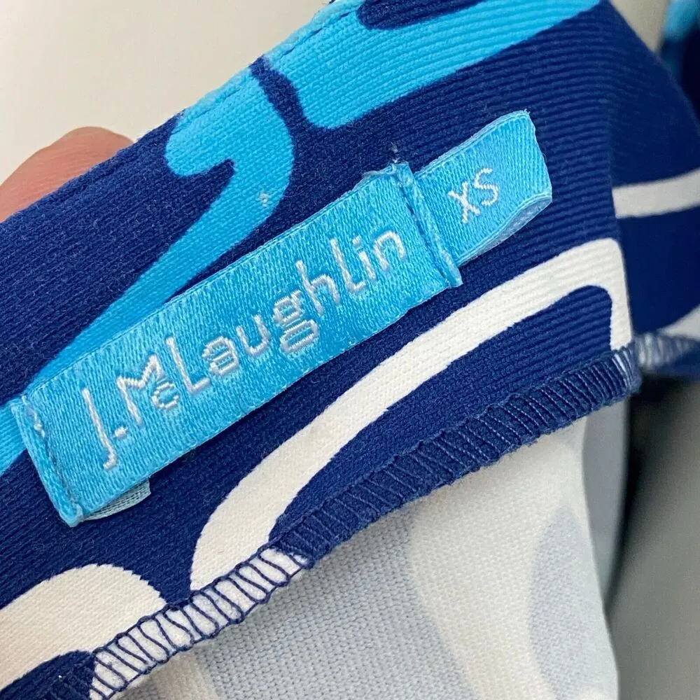 J. Mclaughlin Womens XS sleeveless V Neck Chain Print Long Maxi Dress Blue Chain - Image 8