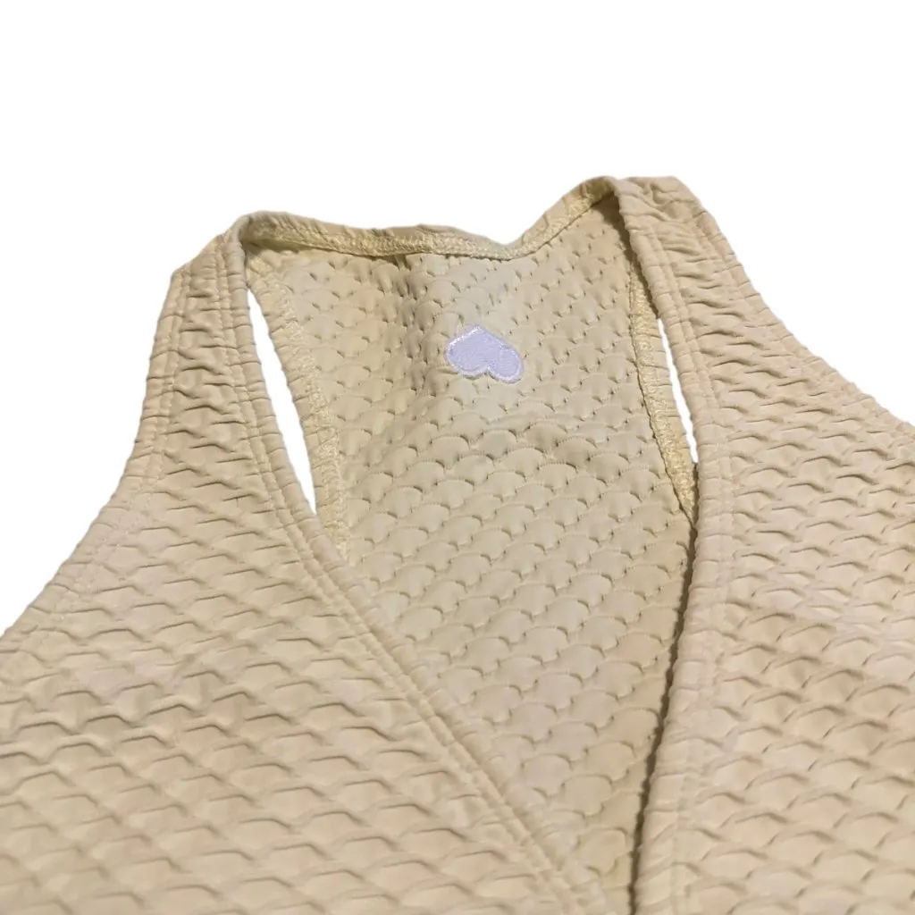 Booty by Brabants Creamy Yellow Two Piece Workout Set Athletic Size Small Womens - Image 6