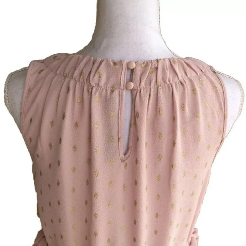 Y2K Juicy Couture Pleated Pink Gold Pokar Dot Keyhole Metallic Ties femininity-S - Image 8