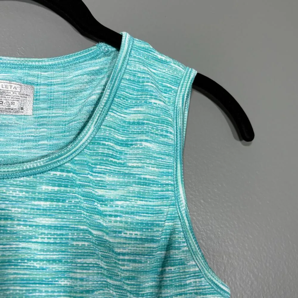 Athleta Blue Pure Ruched Wide Strap Activewear Tank Top - Small - Scoop Neck - Image 2
