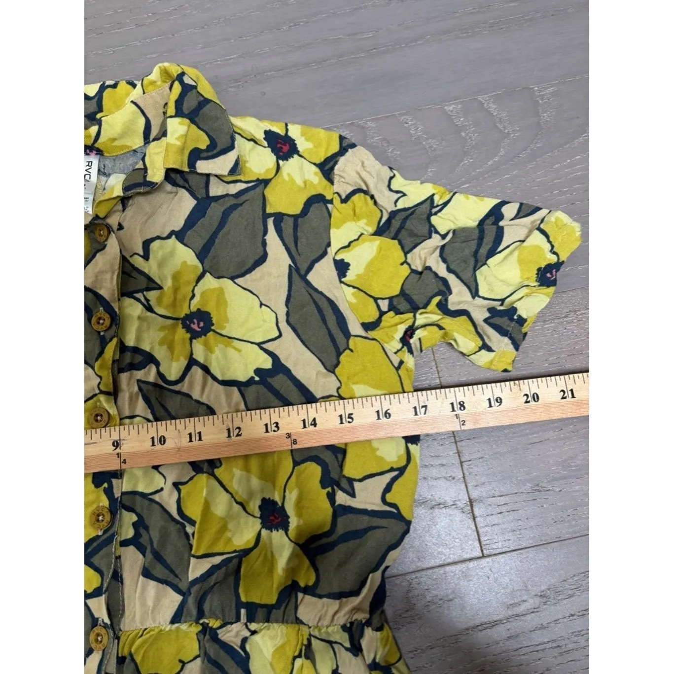 RVCA Rejoice Romper Sz S‎ Floral Sunset Fade Yellow VSCO Valley Girl Surf Beachy - Image 9