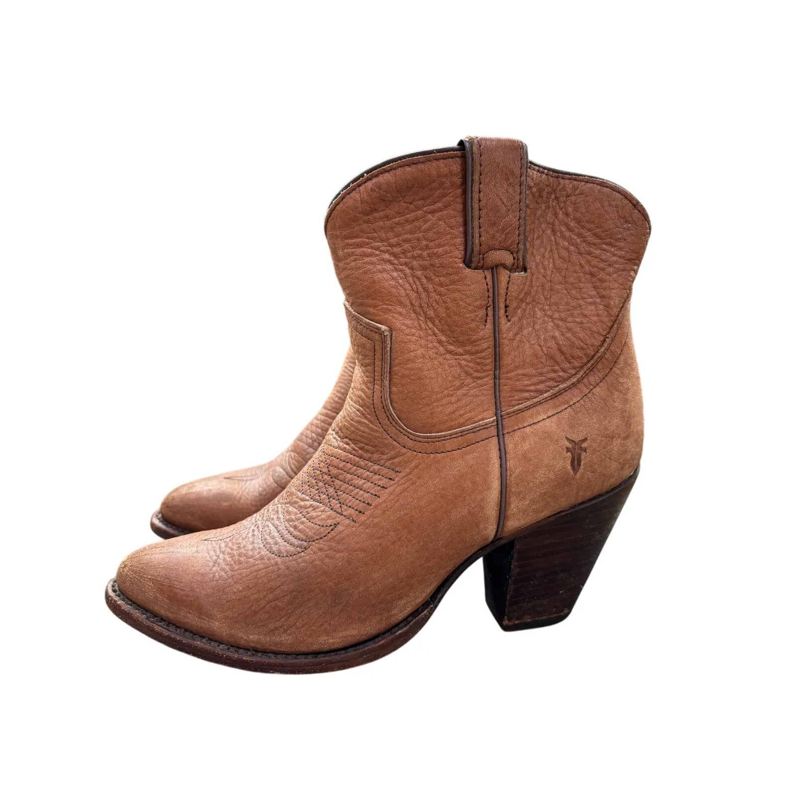 Frye Billy Short Boots in cognac leather, women’s size 7 B - Image 2