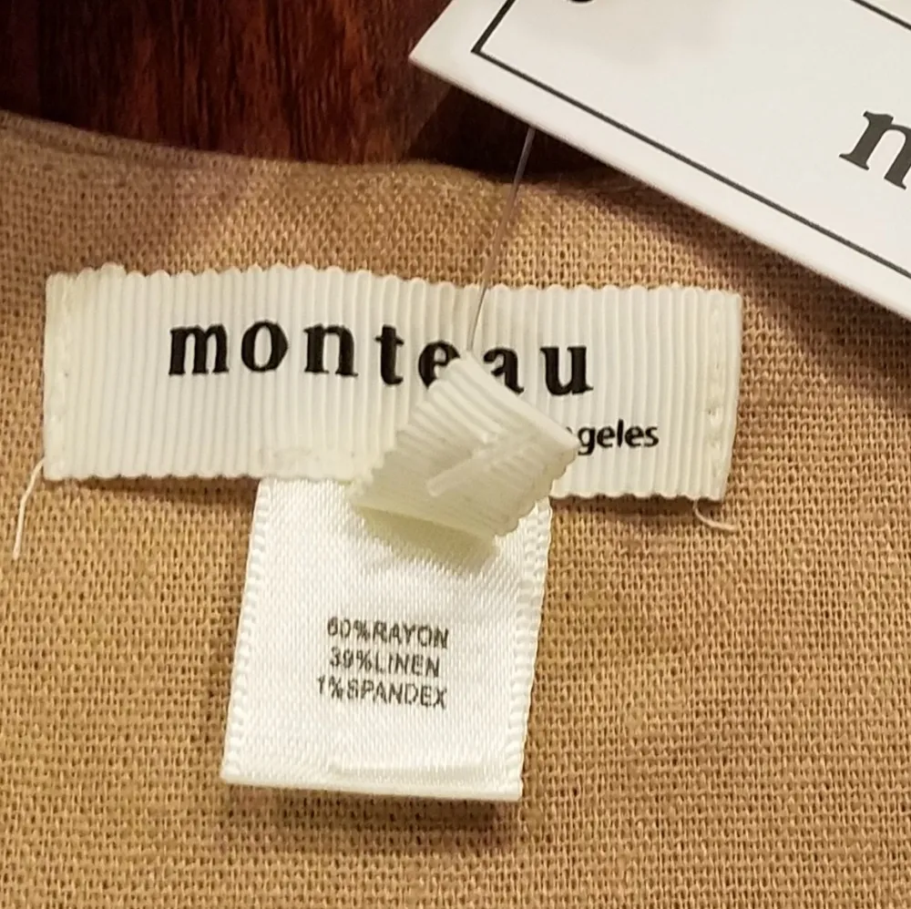 Monteau Beige Vest Top with Belt Large - Image 8