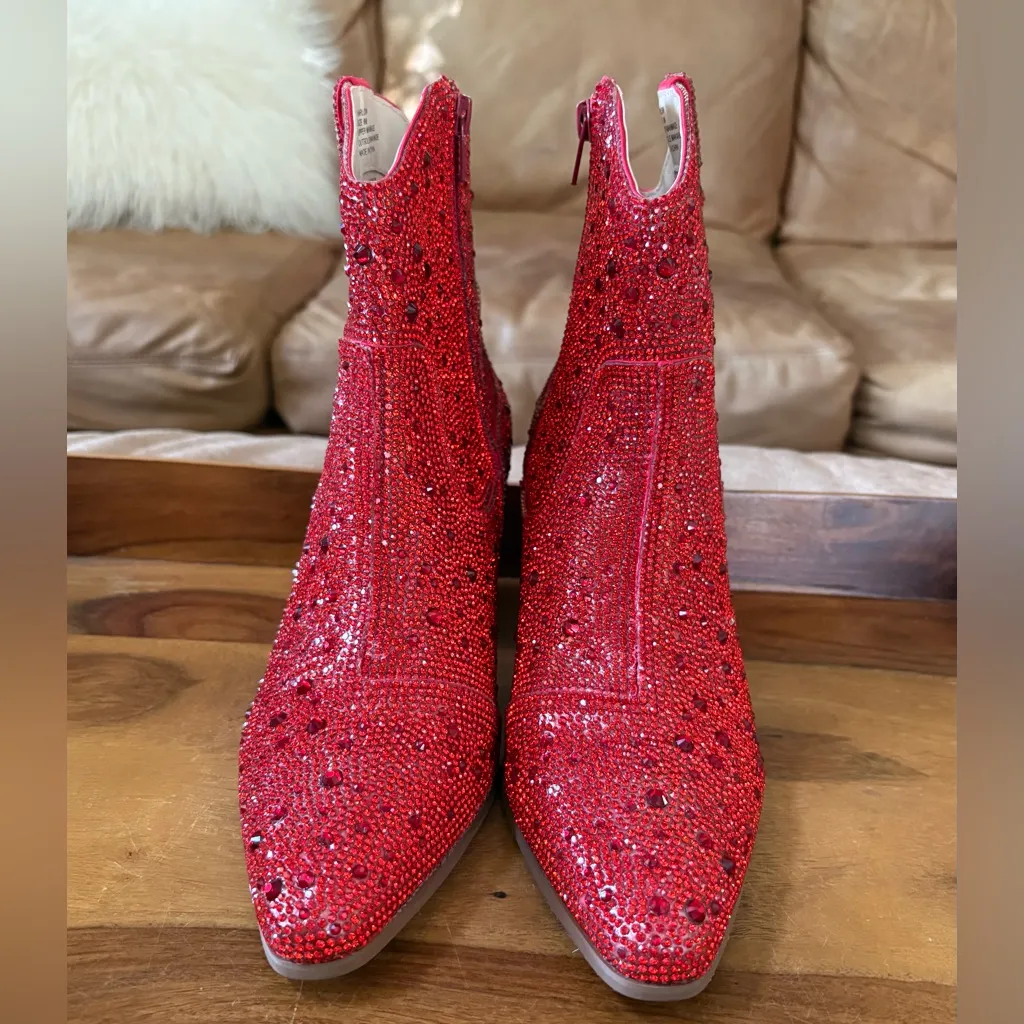 MATISSE Red Harlow Bling Bootie Size 9 - Image 3