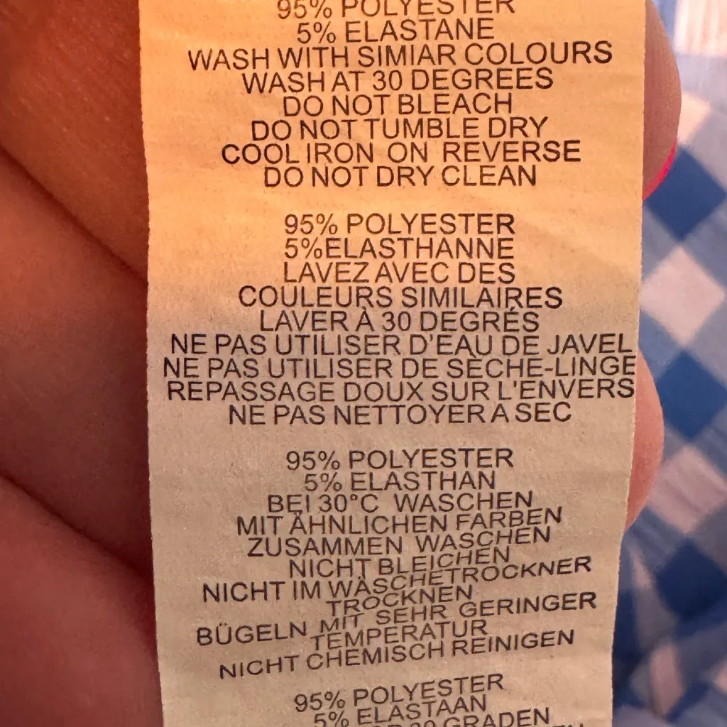 Nasty Gal Blue‎ and Pink Plaid skirt with belt, pleated gingham size 8 - Image 9