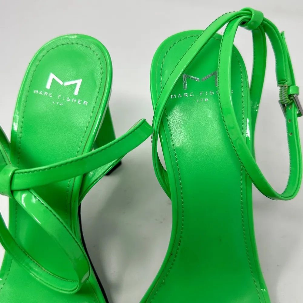 Marc Fisher Arthur Lime Green Ankle Strap Sandal Heel, NEW, Size 8.5, MSRP $130 - Image 9