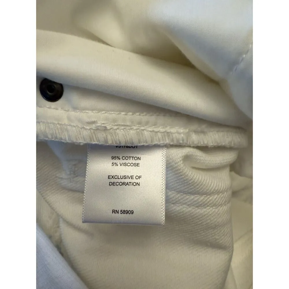 Chelsea & Violet Jeans High Rise Dad White Denim Distressed Size 28 - Image 6