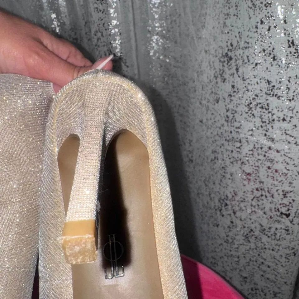 Jennifer Lopez gold Glitter Heals Size 10 - Image 4