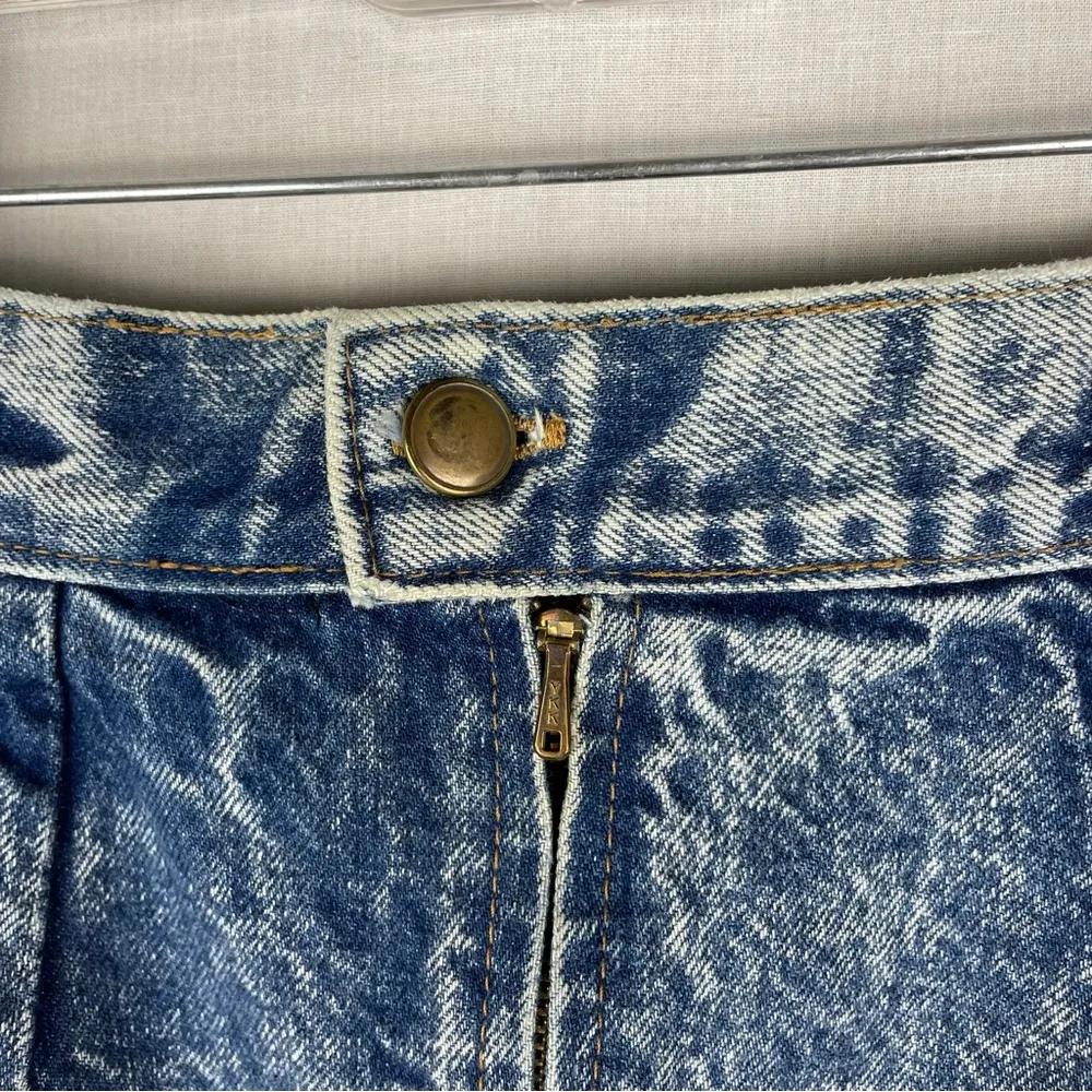 Vintage Acid Wash Midi Denim Jean Skirt 100% Cotton Size 6 - Image 5