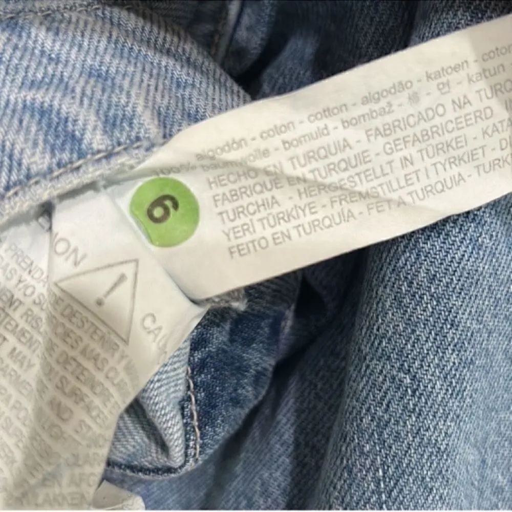 ZARA  Cropped Patchwork Denim Blue Jacket
(Size Small) - Image 5