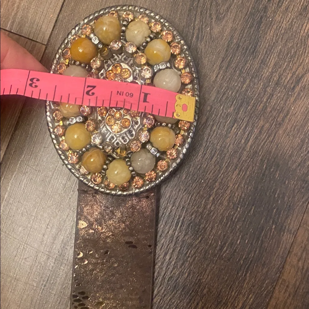 Chicos Brown Belt with Beaded Buckle - Image 7