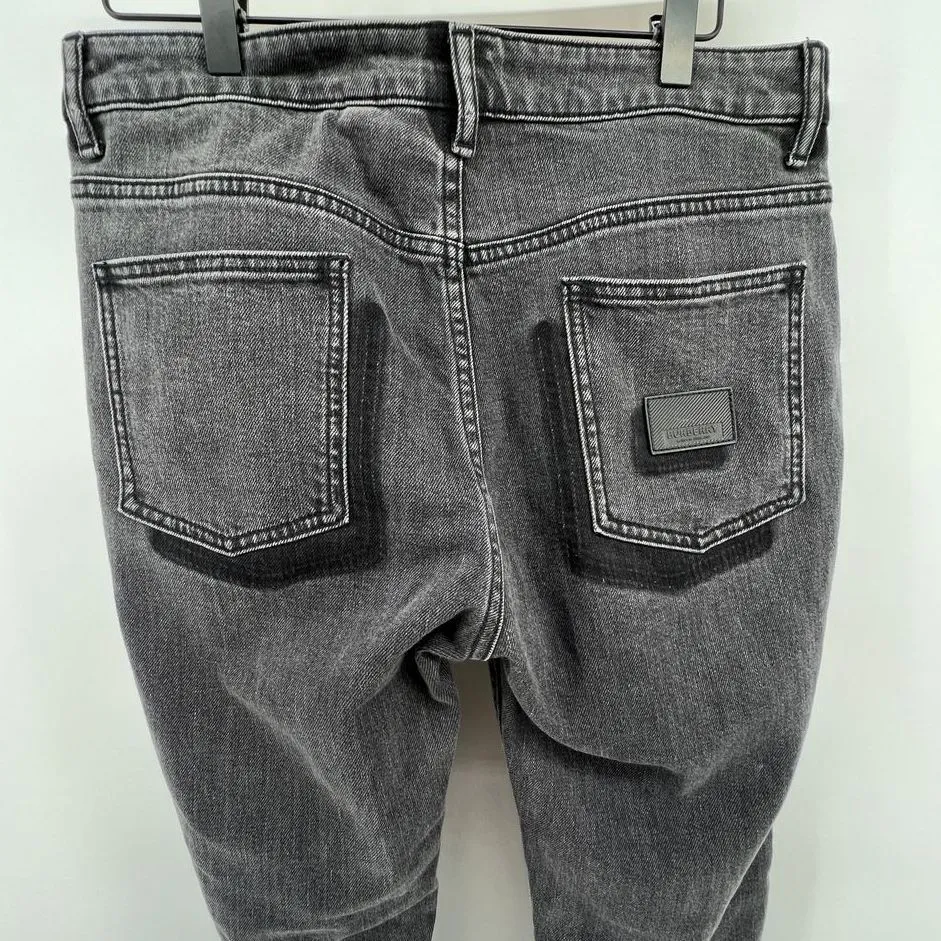 Burberry Women W30 Mid Rise Skinny Stretch Jeans Denim‎ Black Gray Wash Leather - Image 6
