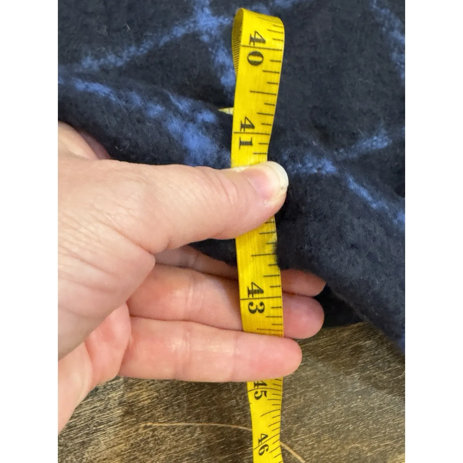 Lauren Ralph Lauren Blue Checked Large Scarf Shawl‎ 25•84" Fringe - Image 9