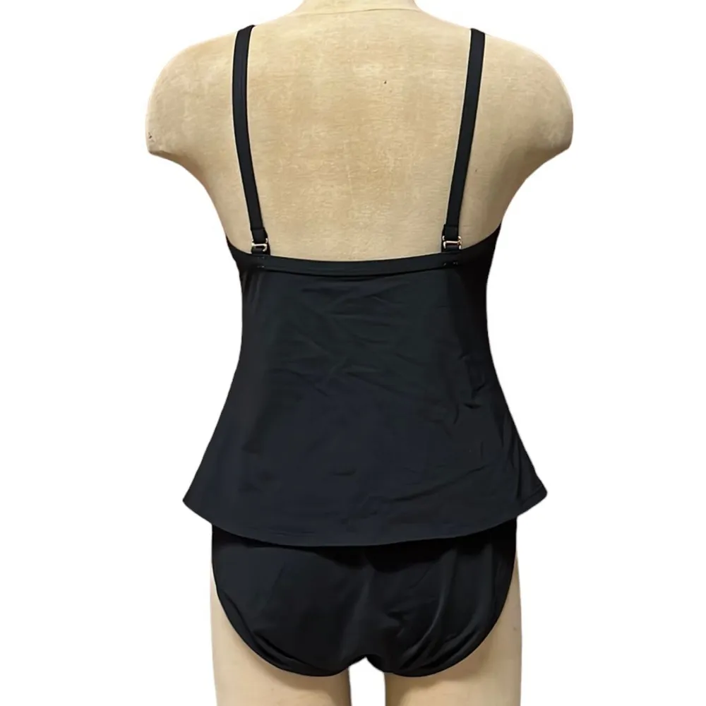 Ralph Lauren Swimsuit Black One Piece Skirted 12 - Image 2