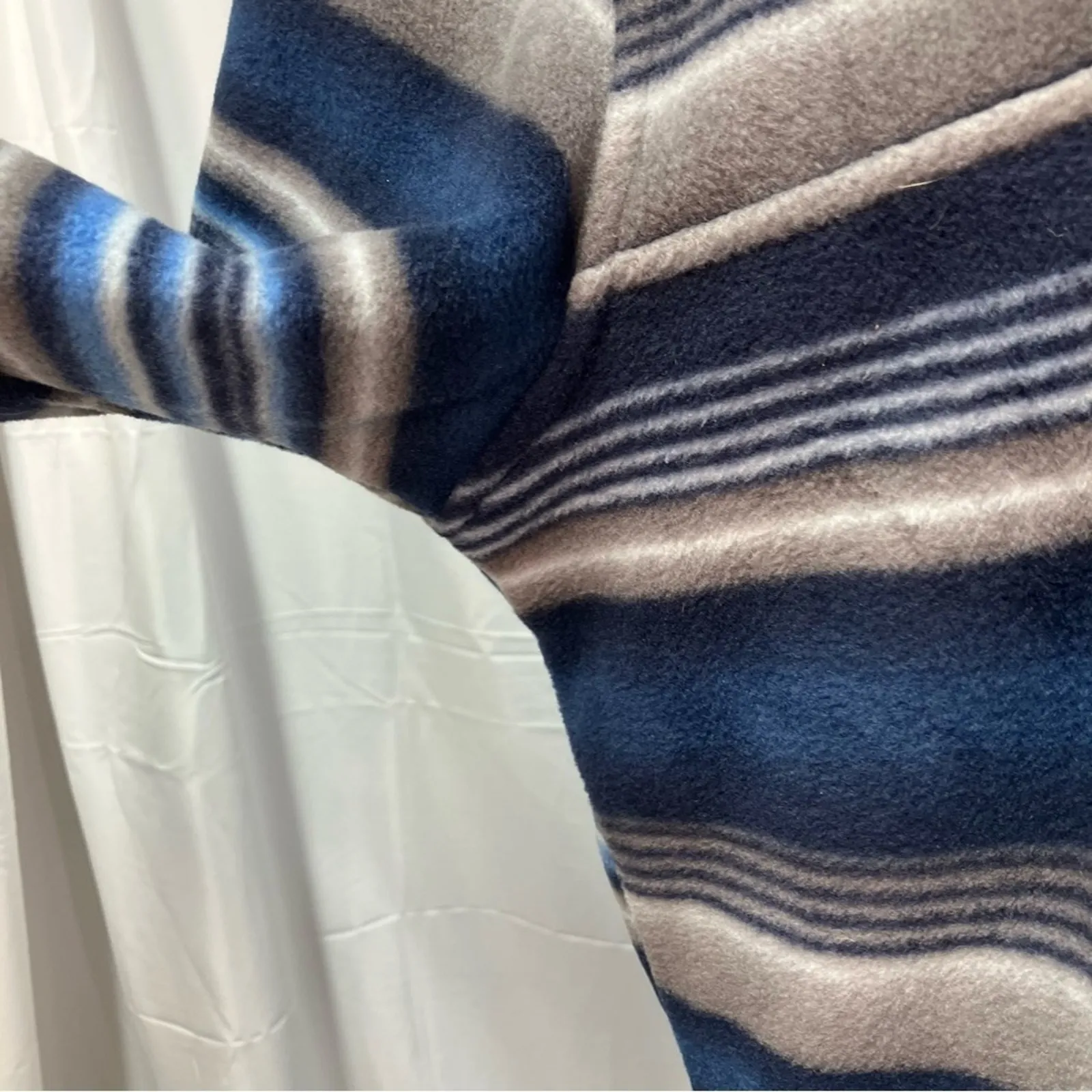 Southern‎ Grit Tundra Fleece Pullover Snap Striped Blue Grey Southwestern Womens - Image 5