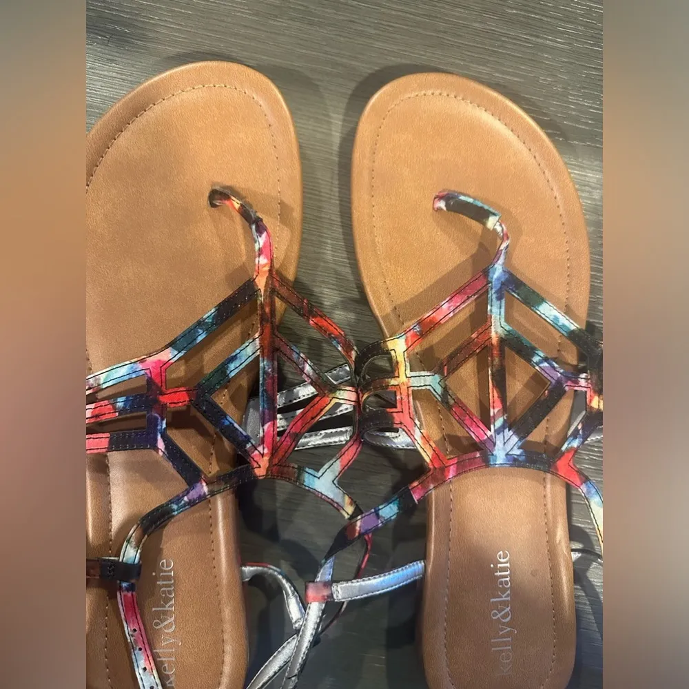 Kelly and Katie Watercolor Sandals Size Women's 10 Like New - Image 7