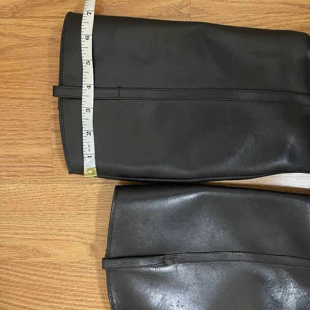 FRYE Leather Black Knee high Riding Western country boots US 7 -77754 4003 - Image 10