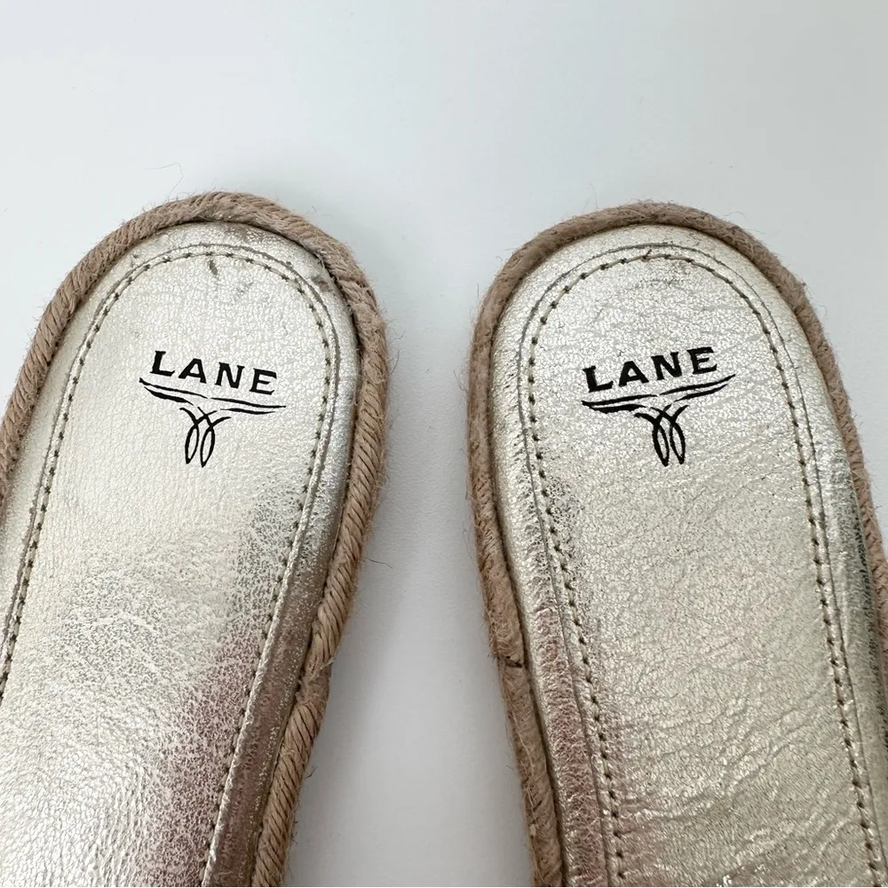 Lane Metallic Espadrille Slide Sandals Gold Size 8.5 - Image 4