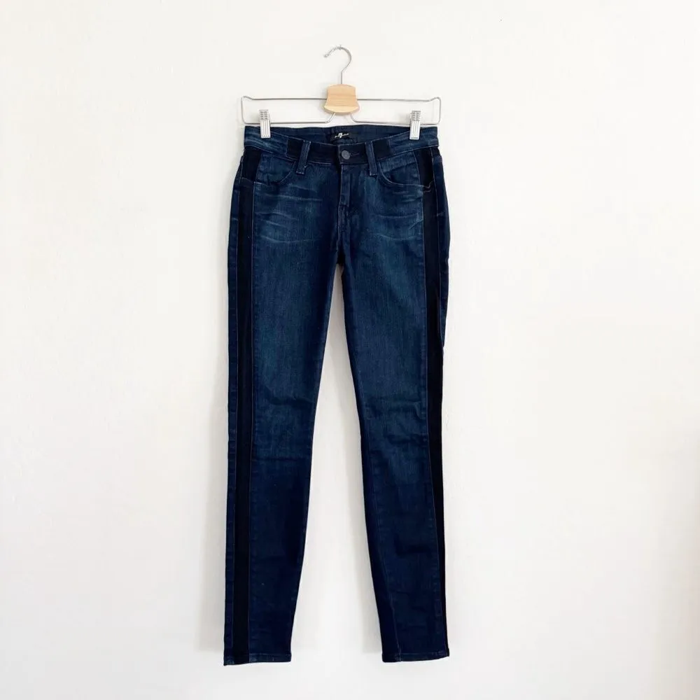 7 For All Man Kind Skinny Side Stripe Zip Pockets Jeans Size 26 - Image 5