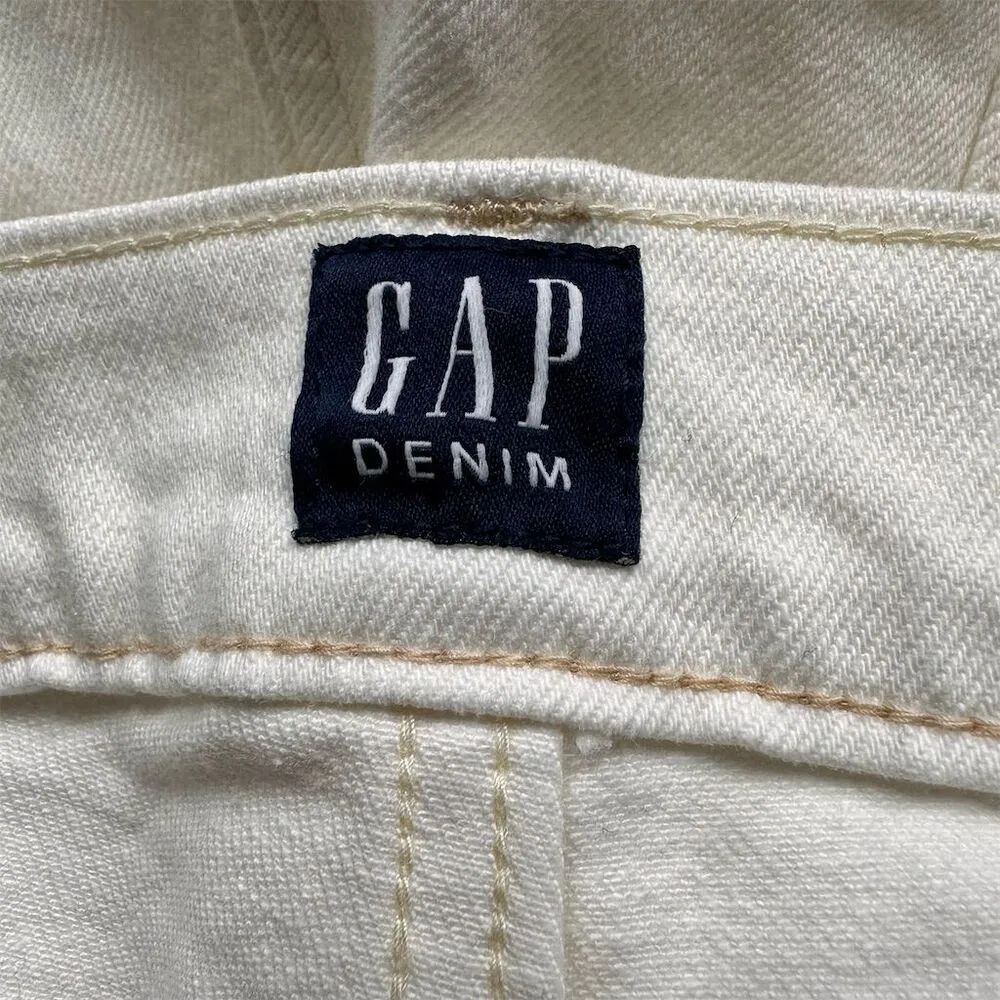 NWT GAP Women's High Rise Cheeky Straight Jeans Ecru Size 18 Raw Hem - Image 4