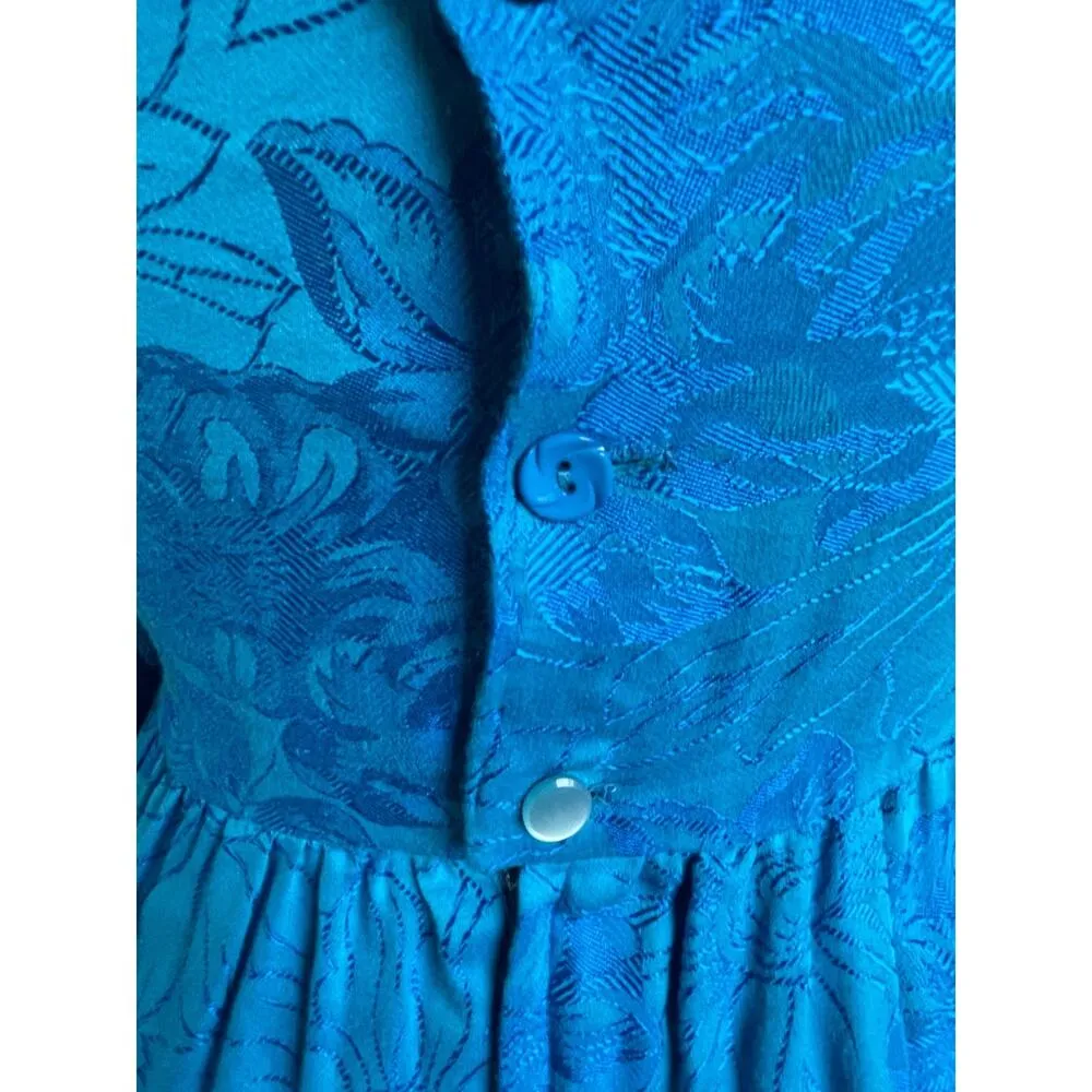 Vintage 70s Lanz Originals Blue Damask Knee - Image 6