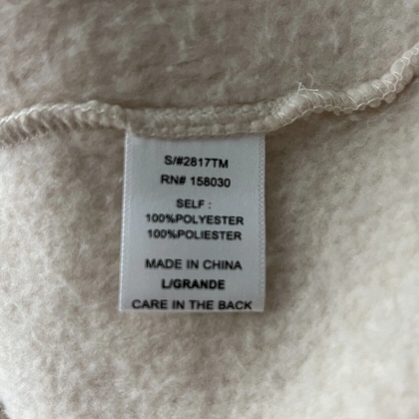 Love Tree Shirt Womens Large Cream Ivory Fleece Sweatshirt‎ Neutral Minimalist - Image 7