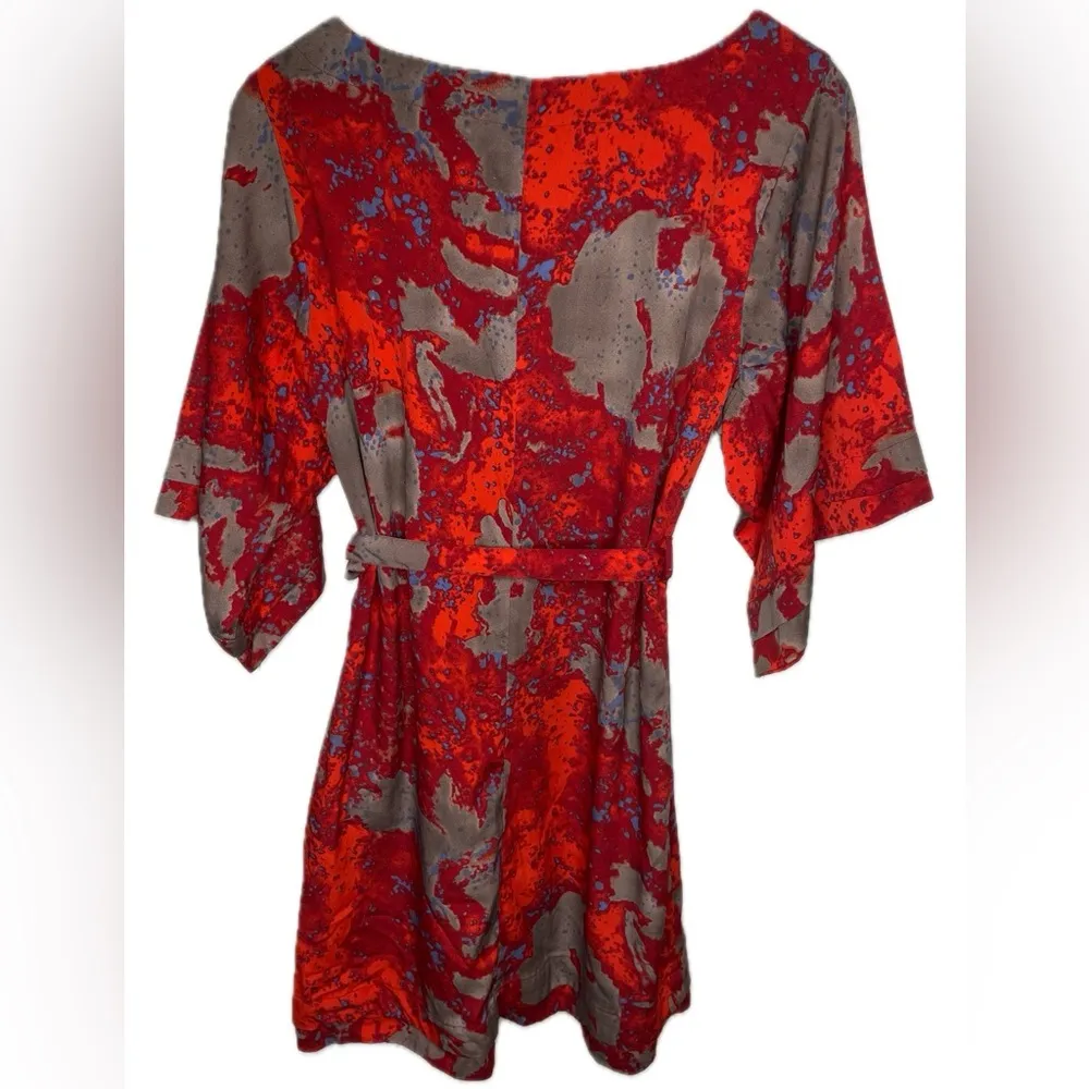 Walter Baker W118 Abstract Print Mini Dress Sheath Red Gray Size Small - Image 2