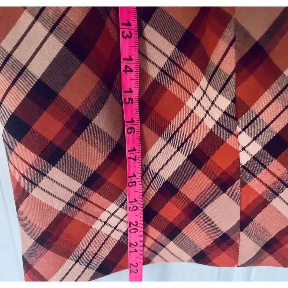 The Limited Y2K Pencil Skirt Plaid Women's Size 4 Orange - Image 3