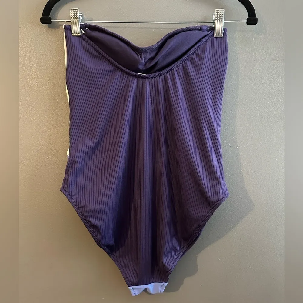 NWT Jessica Simpson Shadow Multi Colorblock Halter One Piece Swimsuit - … - Image 4