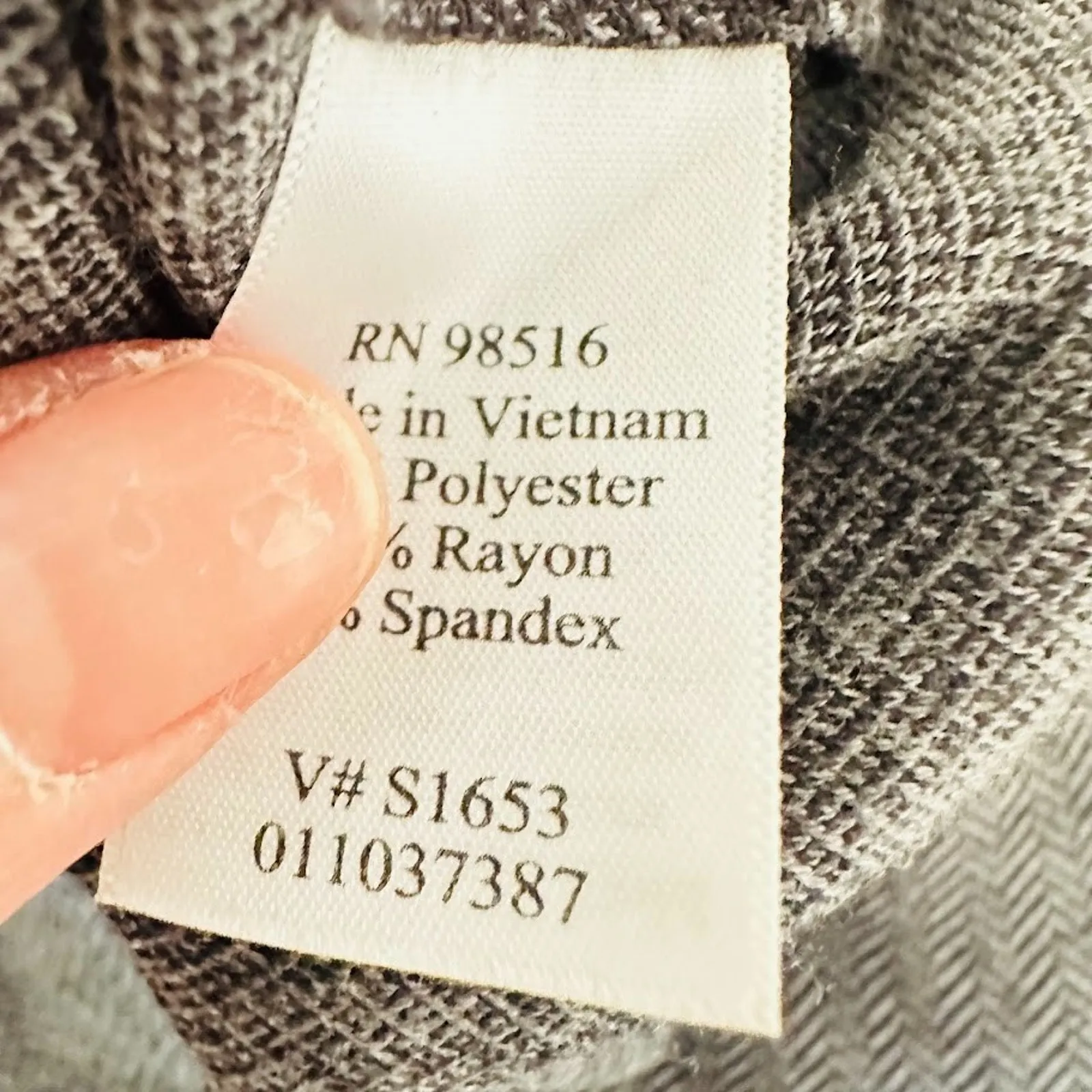 Coldwater Creek Womens Pants Menswear Ponte Trouser Knit Herringbone Grey W18 - Image 7