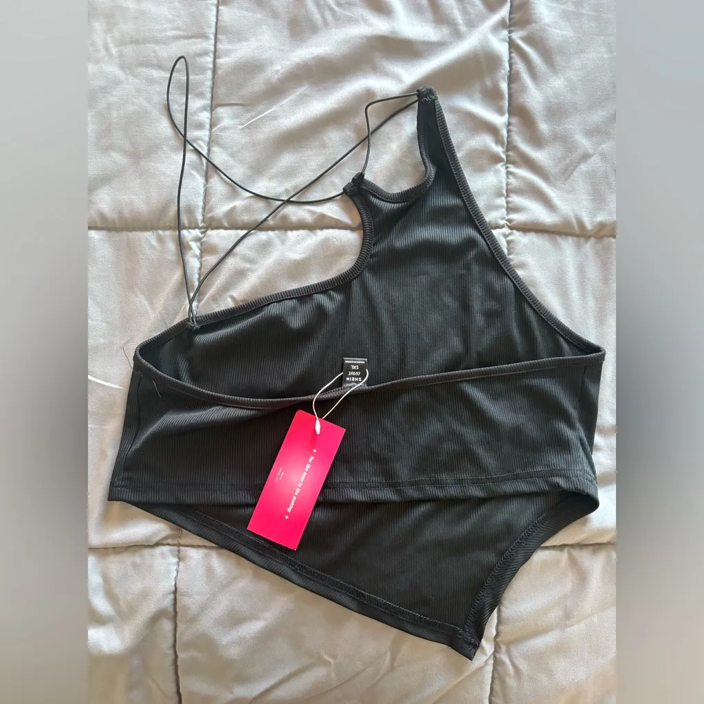 SHEIN Icon Black Ribbed Top - Image 6