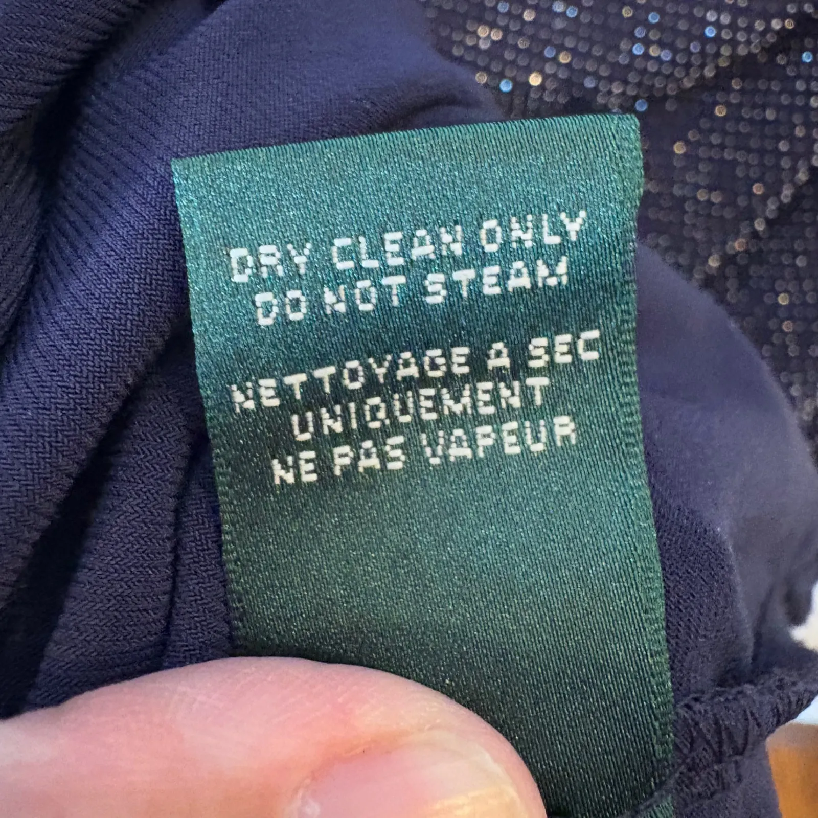 Lauren Ralph Lauren Petite Glitter Ruched‎ Sheath Dress Navy Size 4P - Image 6